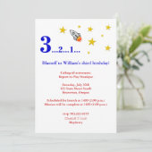 Invitation Voyez-moi sur la Lune pour mon anniversaire (Debout devant)