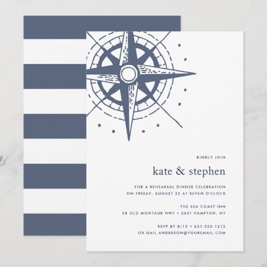 Invitation Vrai Nord | Dîner de répétition nautique Invitatio (Devant / Derrière)