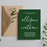 Invitation Vrai simplicité 1 À feuillage persistant minimalis<br><div class="desc">Cette faire-part de mariage simple et magnifique est parfaite pour le minimaliste en nous tous ! Veuillez me contacter si vous désirez de l'aide pour customiser la partie texte de ce faire-part de mariage.</div>
