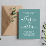 Invitation Vrai simplicité 1 Oeuf de canard Mariage minimalis<br><div class="desc">Cette faire-part de mariage simple et magnifique est parfaite pour le minimaliste en nous tous ! Veuillez me contacter si vous désirez de l'aide pour customiser la partie texte de ce faire-part de mariage.</div>
