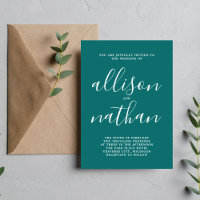 Vrai simplicité 1 Turquoise minimaliste Mariage