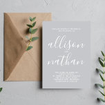 Invitation Vrai Simplicité Sterling Script Minimaliste Mariag<br><div class="desc">Cette faire-part de mariage simple et magnifique est parfaite pour le minimaliste en nous tous ! Veuillez me contacter si vous désirez de l'aide pour customiser la partie texte de ce faire-part de mariage.</div>