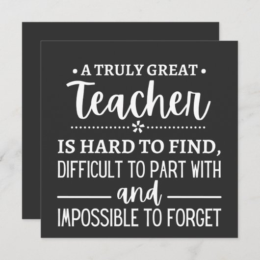 Invitation Vraiment grand enseignant (Devant / Derrière)