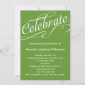 Invitation Vraiment Vert W/Script Tourbillonnant Célébrer la (Dos)