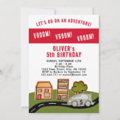 Invitation Vroom Vroom Racing Car Road House Boy Anniversaire (Devant)