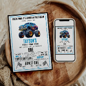 Invitation Vroom Zoom Monster Camion Boom | 1ère fête d'anniv