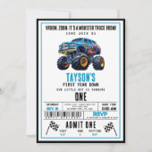 Invitation Vroom Zoom Monster Camion Boom | 1ère fête d'anniv (Devant)