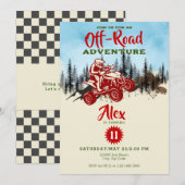 Invitation VTT Four Wheeler Off Road Adventure Anniversaire (Devant / Derrière)