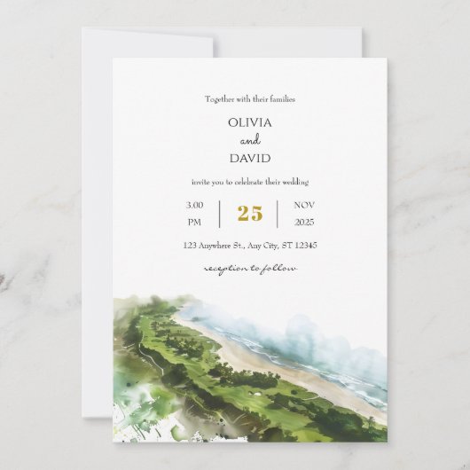 Invitation Vue artistique sur la mer Paysage côtier Plage Mar (Devant)