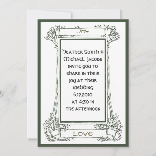 Invitation Vue de Nouveau d'art avec des vignes et des baies (Devant)