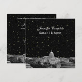 Invitation Vue de Washington DC sous les étoiles Etch DIY SQ  (Devant / Derrière)