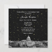 Invitation Vue de Washington DC sous les étoiles Etch DIY SQ  (Dos)