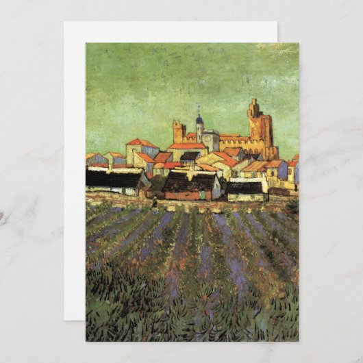 Invitation Vue des Saintes Maries par Vincent van Gogh (Devant / Derrière)