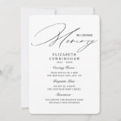 Invitation Vue moderne simple, Requiem, funérailles d'enterre (Devant)
