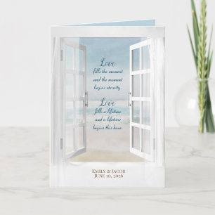 Invitation vue océanique à l'aquarelle et mariage à la plage