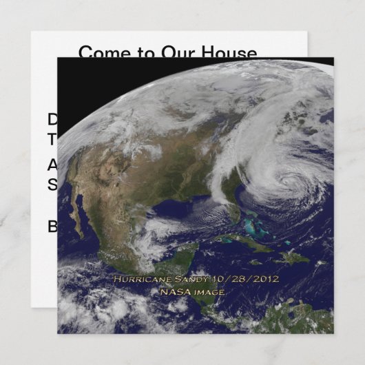 Invitation Vue satellite de l'ouragan Sandy (Devant / Derrière)