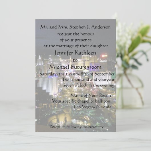 Invitation Vue sur le boulevard Mariage de Las Vegas (Debout devant)