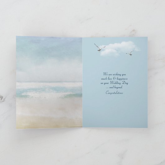 Invitation vue sur l'océan et mariage sur la plage (Intérieur)