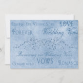 Invitation Vues Mariage Renouvellement - Textures Bleues (Devant)