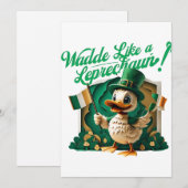 Invitation Waddle Like a Leprechaun" St. Patrick’s Day Party (Devant / Derrière)