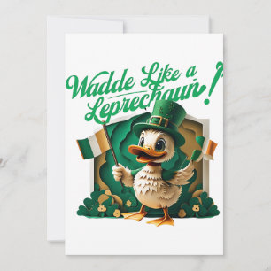 Invitation Waddle Like a Leprechaun" St. Patrick’s Day Party