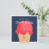 Invitation Waffle Cone 4 juillet Fête (Debout devant)