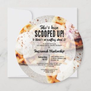 Invitation Waffle en forme de coeur glace Scooped Crème ronde