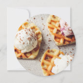 Invitation Waffle en forme de coeur glace Scooped Crème ronde (Dos)