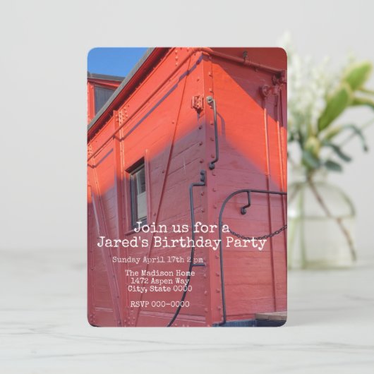 Invitation Wagon de queue rouge (Debout devant)