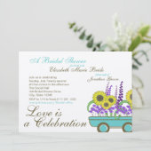 Invitation Wagon plein de Fête des mariées de fleurs (Debout devant)