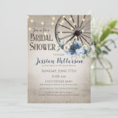Invitation Wagon Wheel et éclaire Rustic Barn Wood (Debout devant)