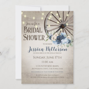 Invitation Wagon Wheel et éclaire Rustic Barn Wood