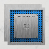 Invitation Wakeboarder à l'aspect métal brossé (Devant / Derrière)