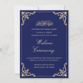 Invitation Walima Mariage musulman musulman bleu (Devant)