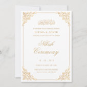 Invitation Walima White Gold Mariage musulman musulman (Devant)