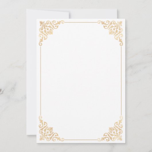 Invitation Walima White Gold Mariage musulman musulman (Dos)