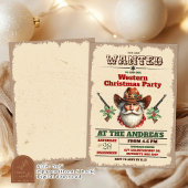 Invitation Wanted Cowboy Western Christmas Party
