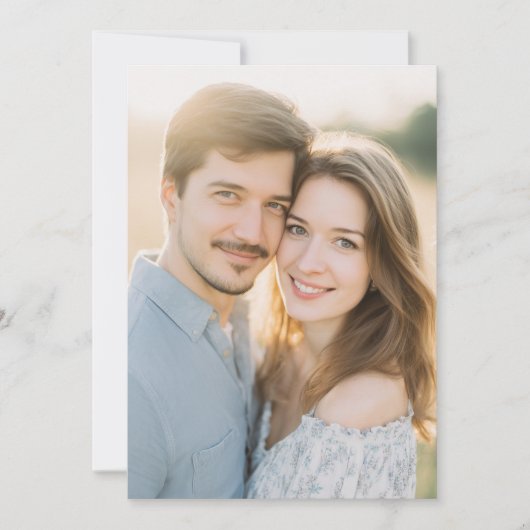 Invitation Warm Light Blue Romantic Photo (Devant)