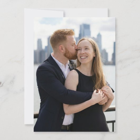 Invitation Warm Navy Affectionate Photo (Devant)