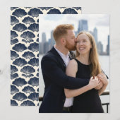 Invitation Warm Navy Affectionate Photo (Devant / Derrière)