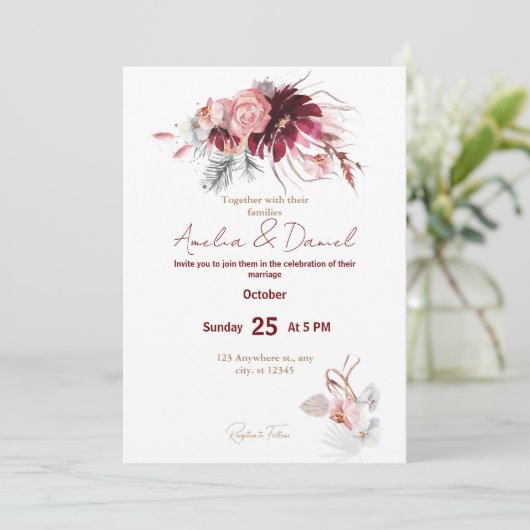 Invitation Warm Octiber Wedding (Debout devant)