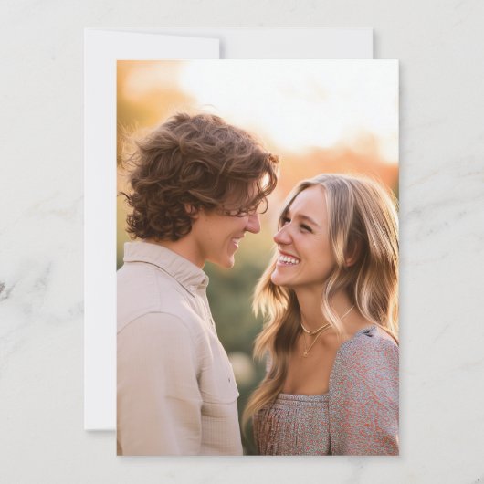 Invitation Warm Orange Romantic Photo (Devant)