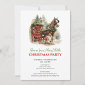 Invitation Warm rustic winter scene Christmas party invite (Devant)