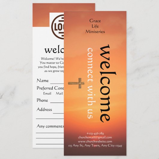 Invitation Warm Sunset Church Connection Card (Devant / Derrière)