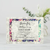 Invitation Washed Out & Multicolor élégant collage floral (Debout devant)