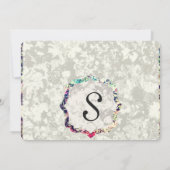 Invitation Washed Out & Multicolor élégant collage floral (Dos)