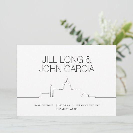 Invitation Washington DC Enregistrer la date (Debout devant)