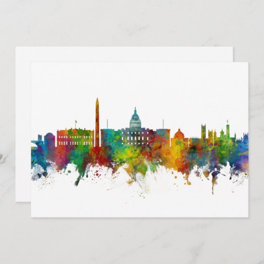 Invitation Washington DC Skyline (Devant / Derrière)