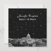 Invitation Washington DC Skyline Etch Starry do-it-yourself S (Devant)