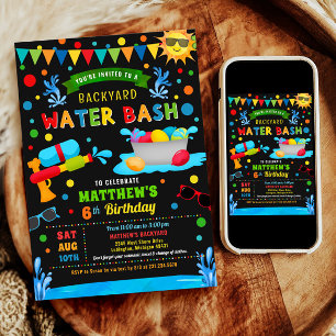 Invitation Water Bash Summer Boy Fête d'anniversaire
